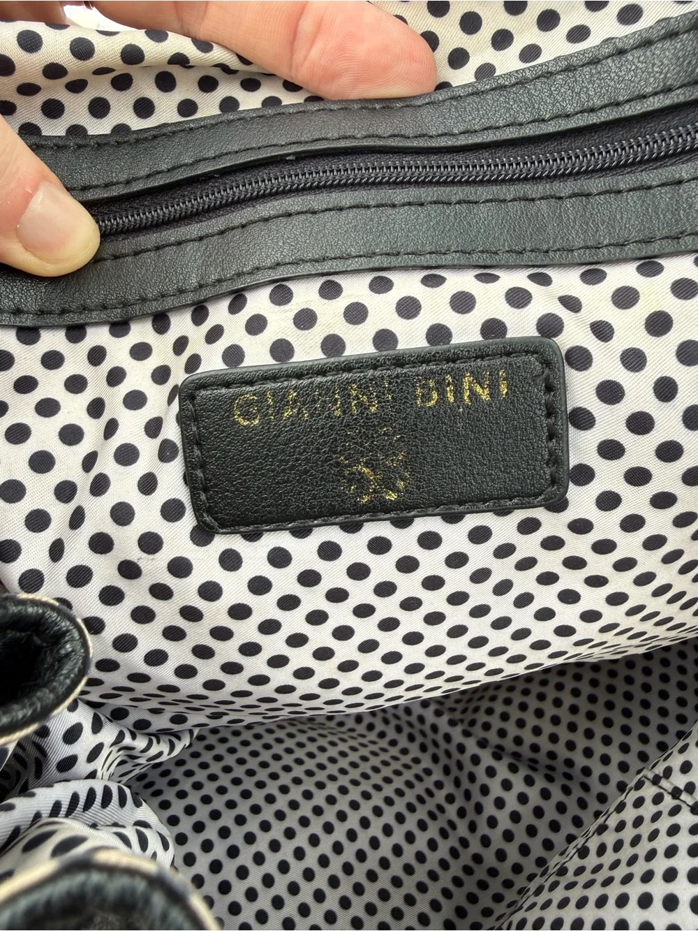 Gianni Bini Black Leather Backpack